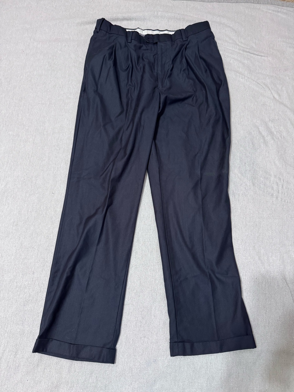 Roundtree & Yorke Men's Navy Straight-Leg Pants